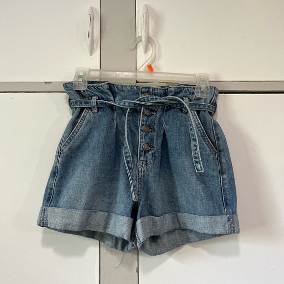 Hollister Pants - Hollister Blue High-Waisted Denim Shorts